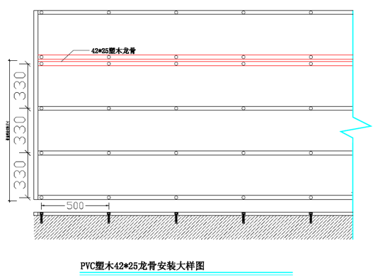 塑木地板龙骨安装